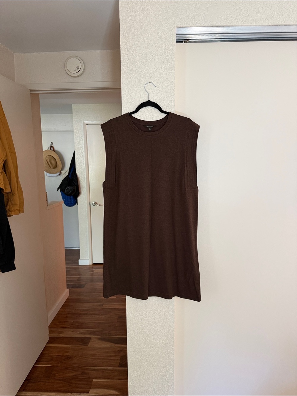 Sleeveless Brown Knit Tank dress